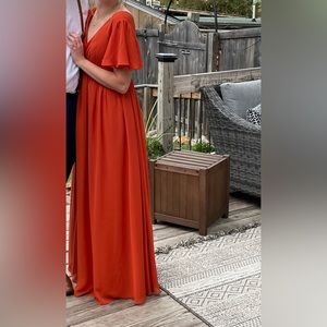 Azazie paprika bridesmaids dress